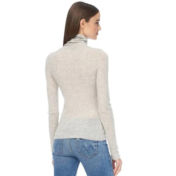 New 360 SWEATER Janelle Fitted Turtleneck in Light Heather Grey Women's Size L - Picture 12 of 12